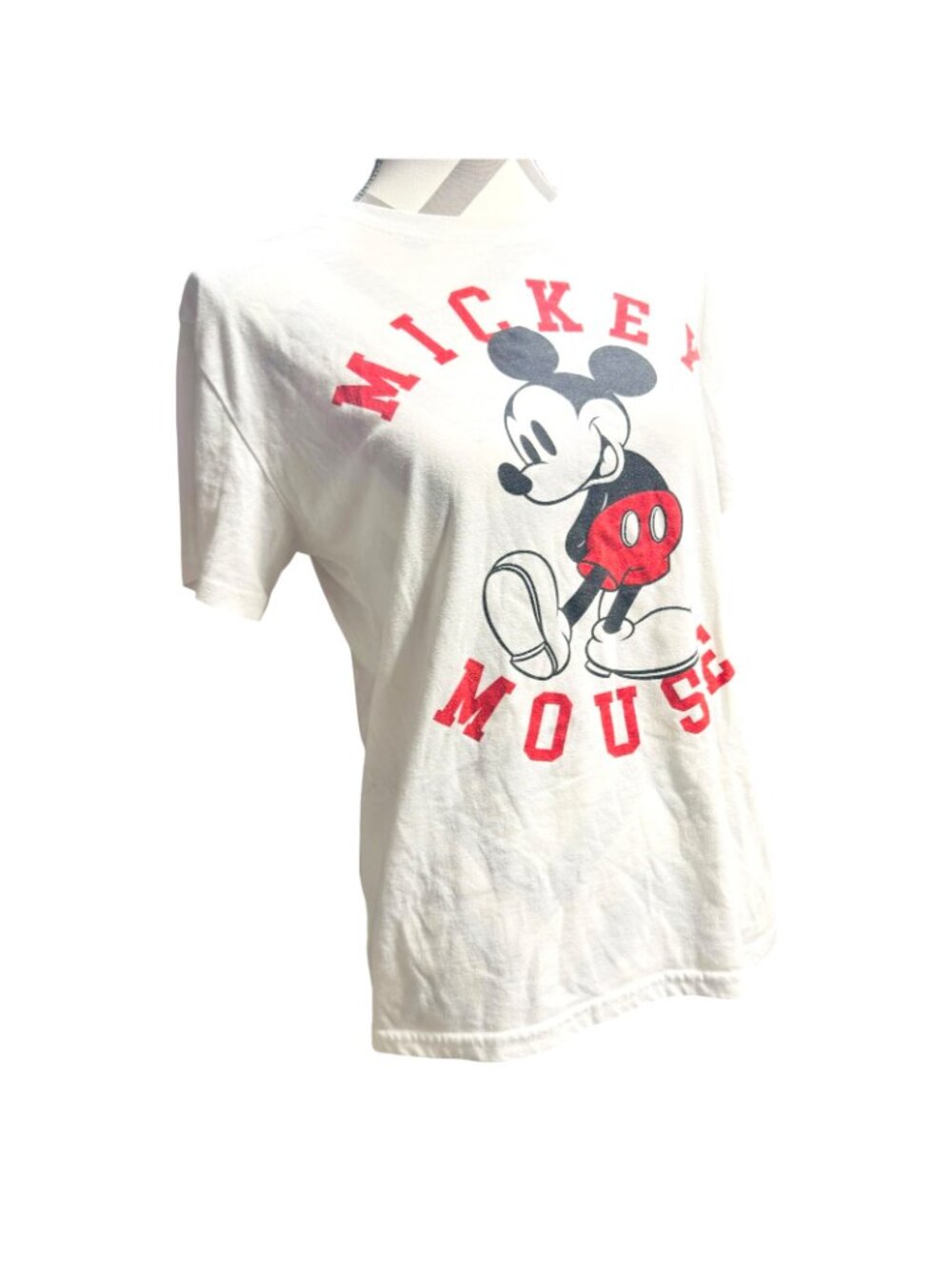 Disney Women’s Large Mickey Mouse T-Shirt White Graphic Short Sleeve Tee - Picture 6 of 7